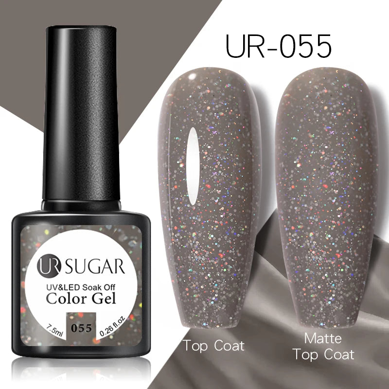 UR SUGAR 7.5ml Rose Glitter Solid Color Gel Nail Polish Jelly Nude Pink Semi Permanent DIY Nail Art UV LED Soak Off Gel
