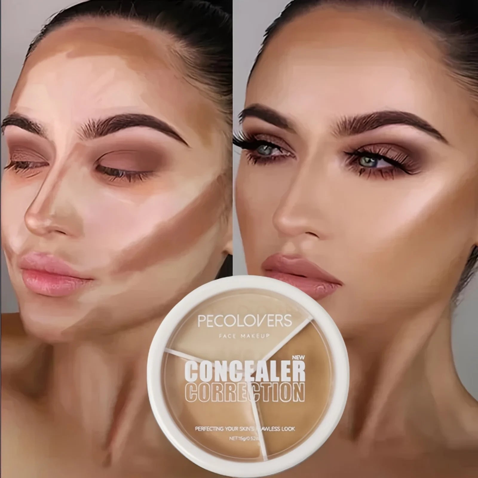 1pc Concealer Palette Cream Waterproof Long Lasting Cover Spots Acne Marks Dark Circles Moisturizing Foundation Face Makeup
