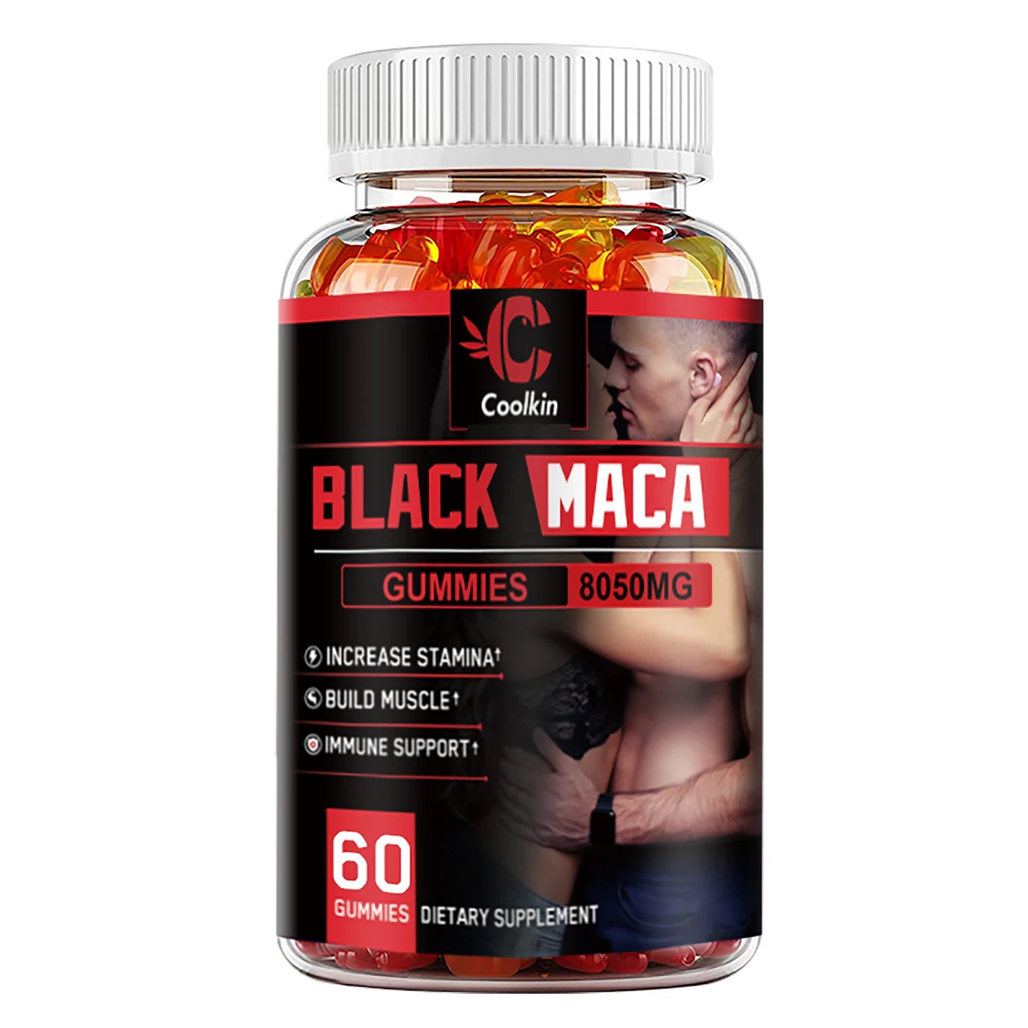 Black Maca Gummies - Performance and Mood Supplement, Supports Natural Health, Muscle Growth, Energy - 60 Gummies