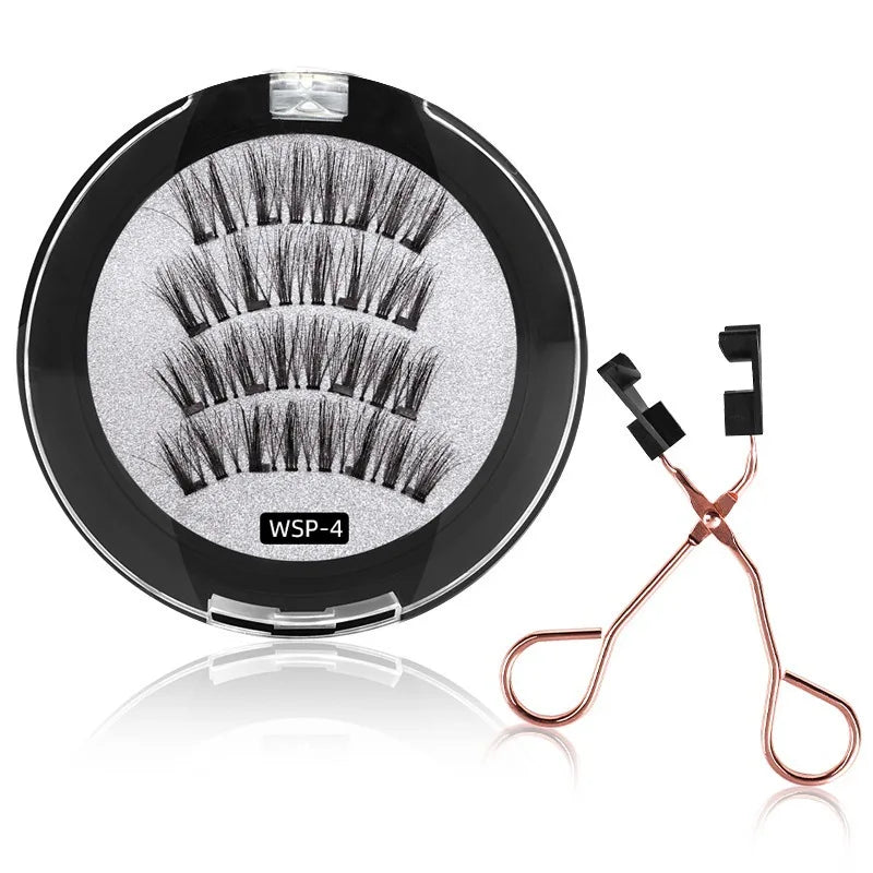 3D Magnetic False Eyelashes Reusable Magnetic Eyelashes With 4 Magnetic Lashes Natural Eyelash Extension Makeup Tools