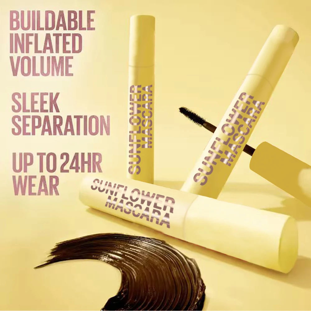 Thick & Voluminous Fiber Lash Mascara - Waterproof & Long-Lasting, Fast Drying, Curling & Lengthening Eyelashes Extension Makeup