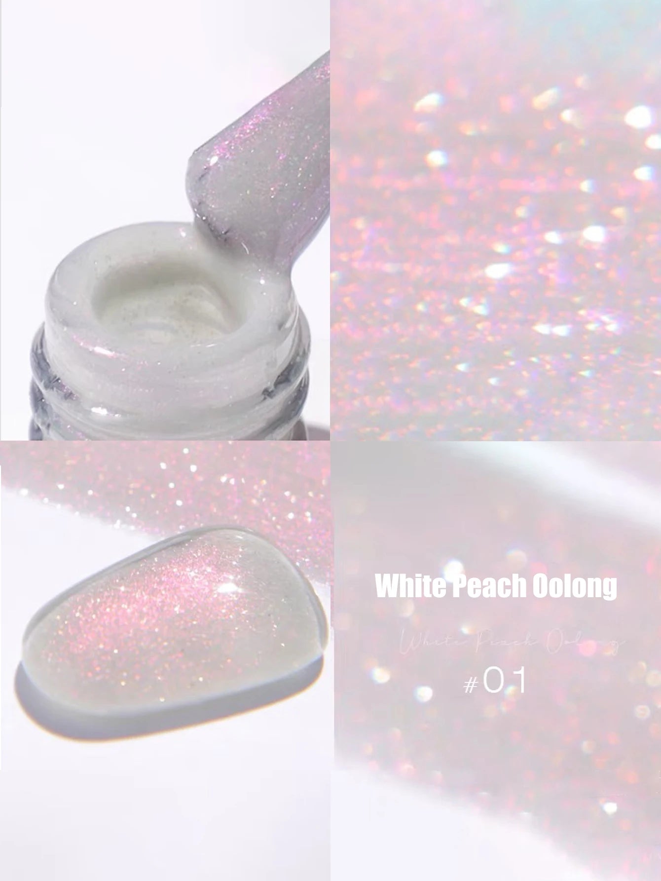 MIANEL1-12pcs 12ML Pink Blue White Green Series With Explosive Glitter Gel Nail Polish, Popular Yun Brocade Diamond Gel Polish