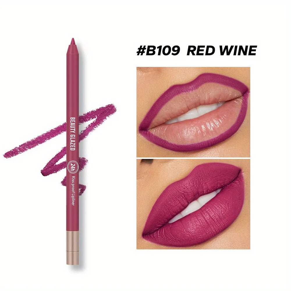 BEAUTY GLAZED 10 Color Lipliner High Pigment Matte Waterproof, Natural Shaping Lip Liner Lipstick Makeup