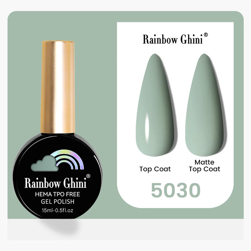 Rainbow Ghini 15ML 146 Colors Long-Lasting Colorful Gel Nail Polish Professional UV/LED Gel Polish Base Coat Matte Top Coat