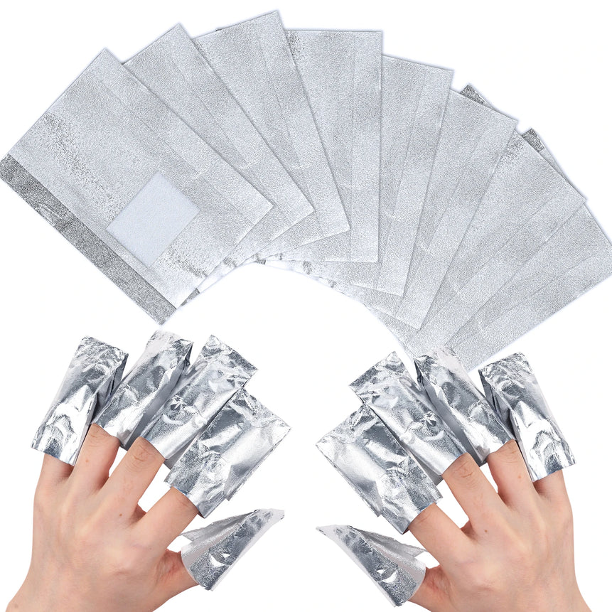 50/100Pcs Aluminium Foil Gel Nail Remover Wipes Polish Removal Soak Off Acrylic UV Gel Remover Wraps with Acetone Manicure Tools