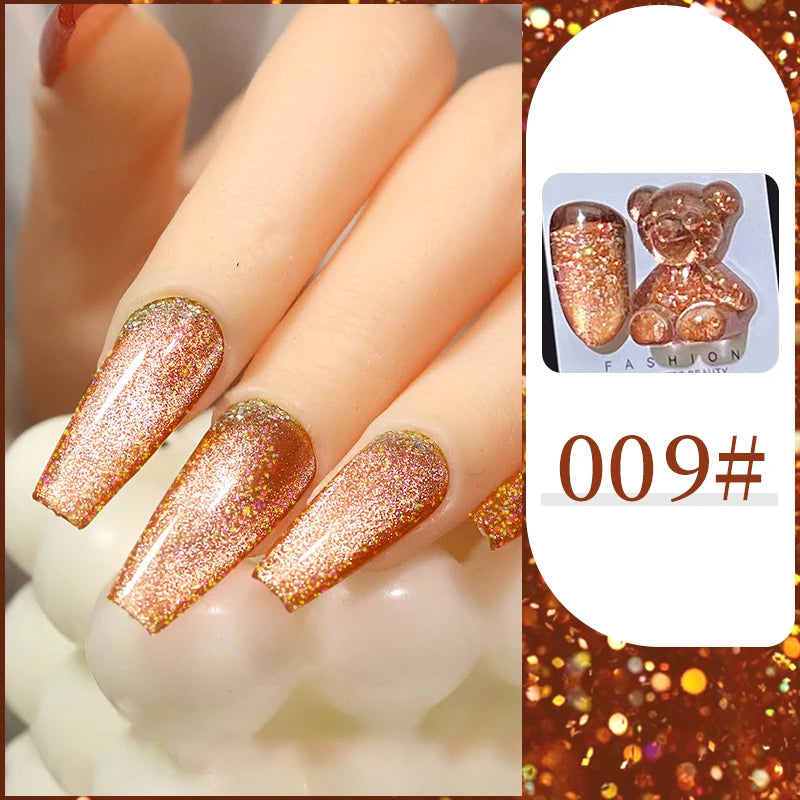 15ml Super Reflective Flash Disco Nail Gel Polish Relective Glitter Semi Permanent Nail Art Varnish For Manicures