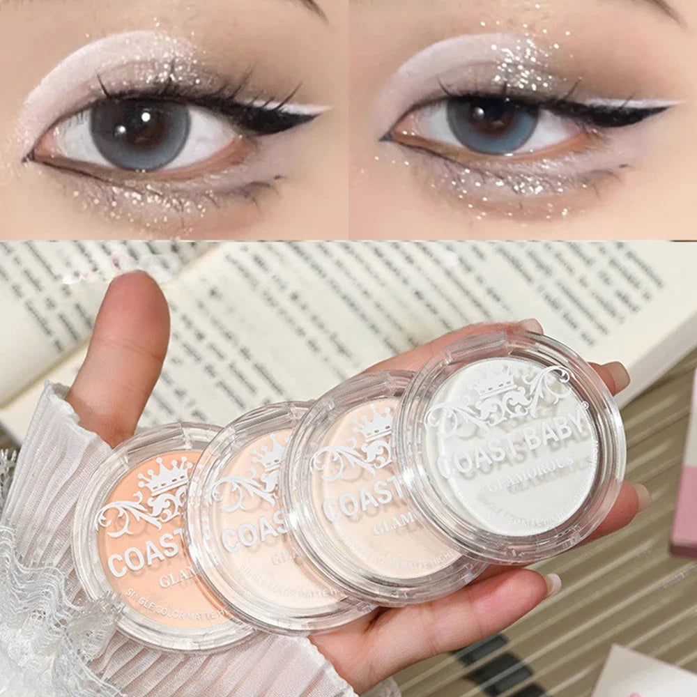 Single Matte Highlighter Palette Milk Tea Face Brighten Contour Makeup Beige Eyeshadow Cut Off Shadow Lying Silkworm Rouge Dust