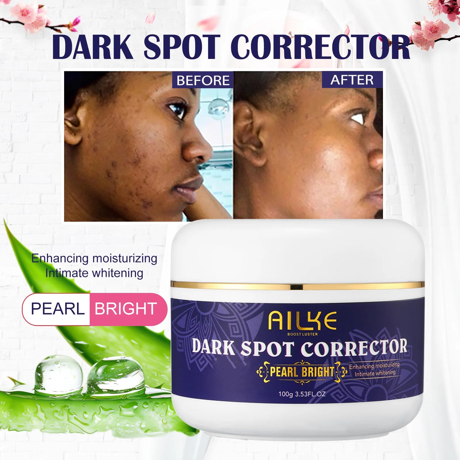 AILKE Whitening Skin Care Set, Lightening, With Double Glutathione, Reduce Black, Dark and White Spots, For All Skin Types