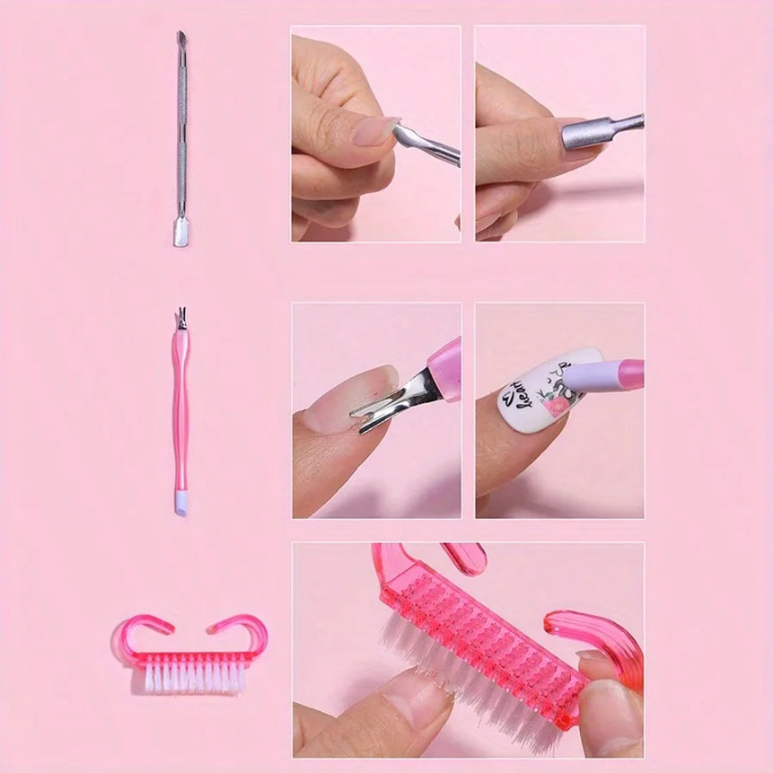 7Pcs Nail Cleaning Tool Kit, Nail File, Cuticle Pusher, Callus Remover, Nail Clipper Set