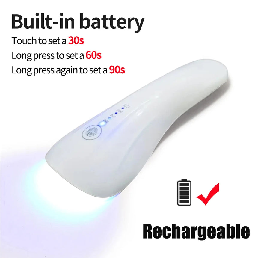 LINMANDA Handheld UV LED Nail Lamp USB Rechargeable Mini Manicure Lamp Nail Dryer With 5 Lamp Beads Quick Drying Gel Nail Polish