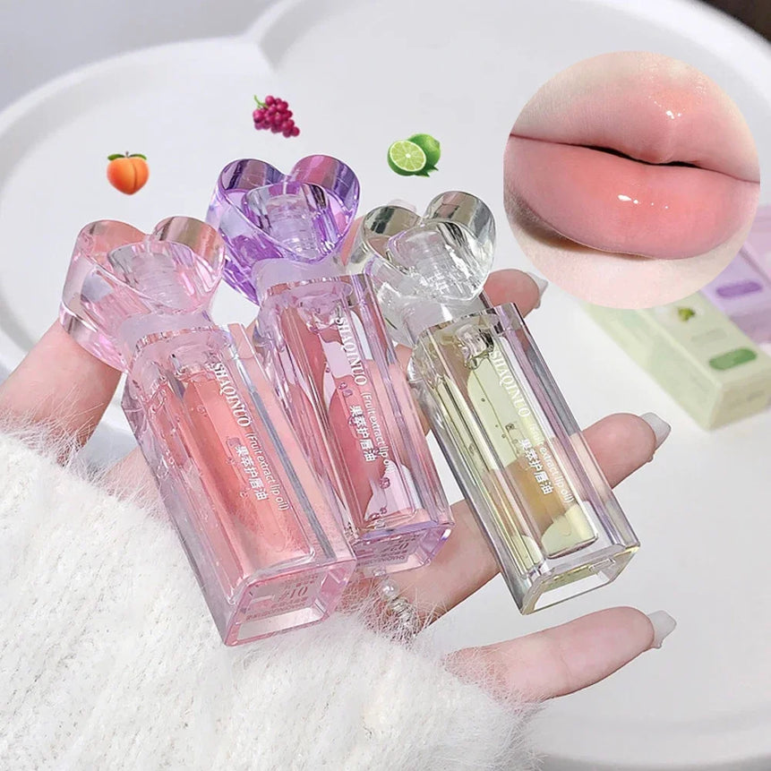 Plumping Jelly Lip Gloss Lasting Moisturizing Transparent Lip Oil Water Light Mirror Peach Lipstick Women Lips Makeup Cosmetics