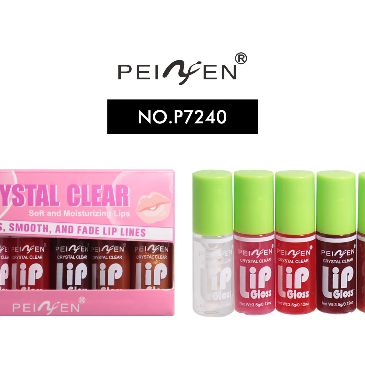 6 Pieces Glass Mirror Lip Gloss Set Hydrating Lightweight Lip Balm Glossy Shimmer Sheer Tint Peach Cherry Pink