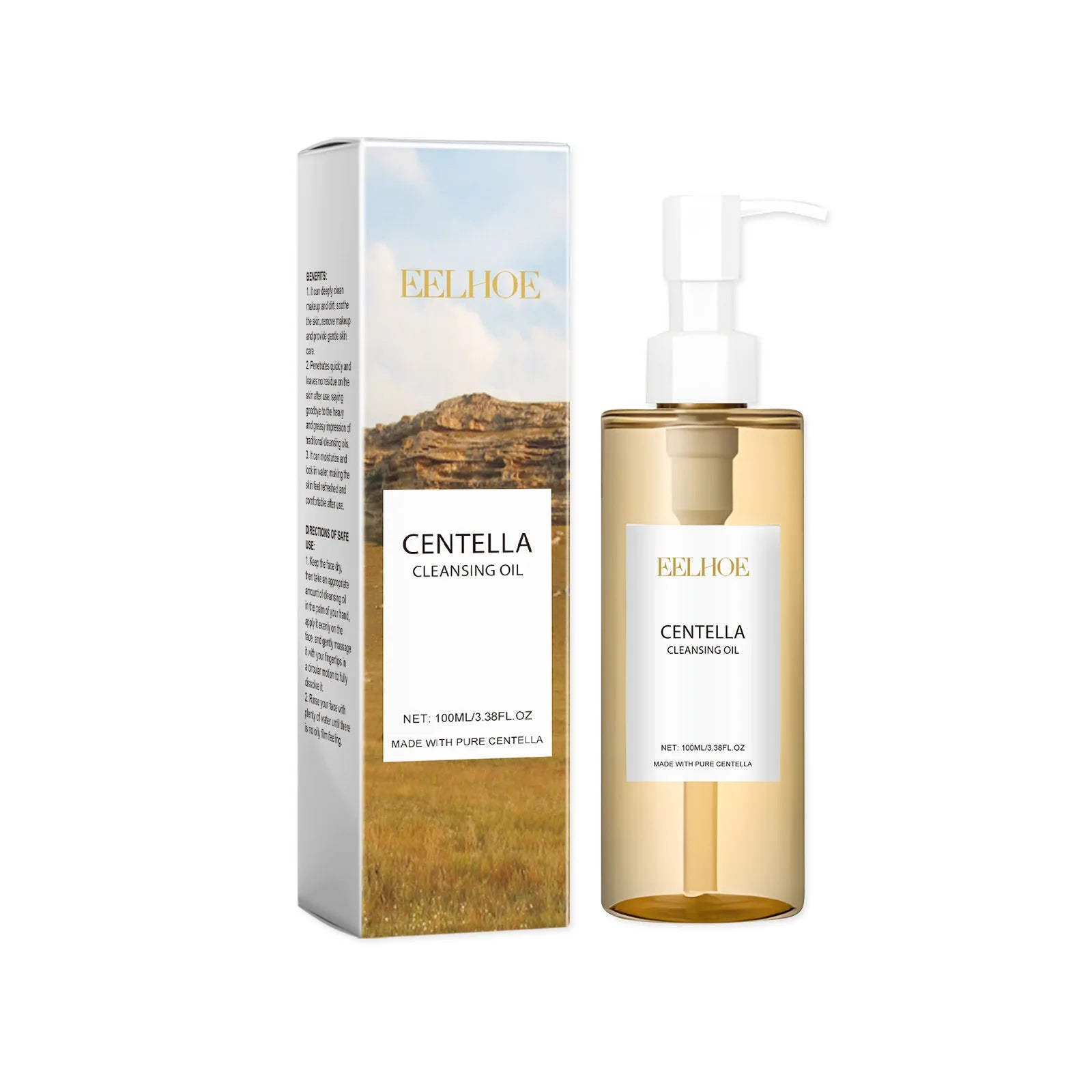 EELHOE Centella Cleansing Oil Facial Makeup Remover Moisturizing for Face Shrink Pores Removal Cleansing Oil Sensitive Skin Care