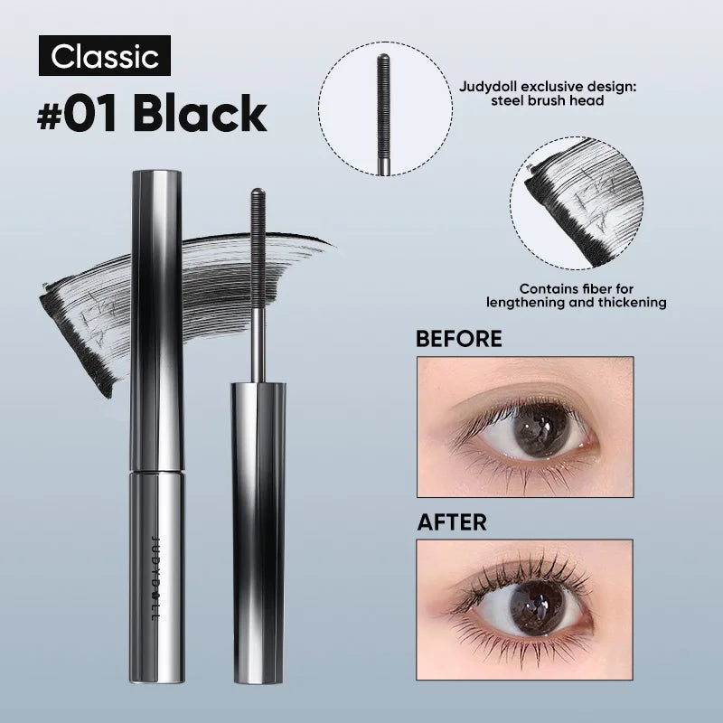 Judydoll Iron Mascara 2g, Waterproof, Lengthening & Curling, Volumizing Formula for Strong, Defined Lashes & All-Day Hold