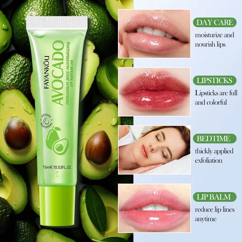 SADOER FAYANKOU Avocado Vaseline Moisturizing Lip Oil Plump Lip Anti-drying and Dead Skin Removal