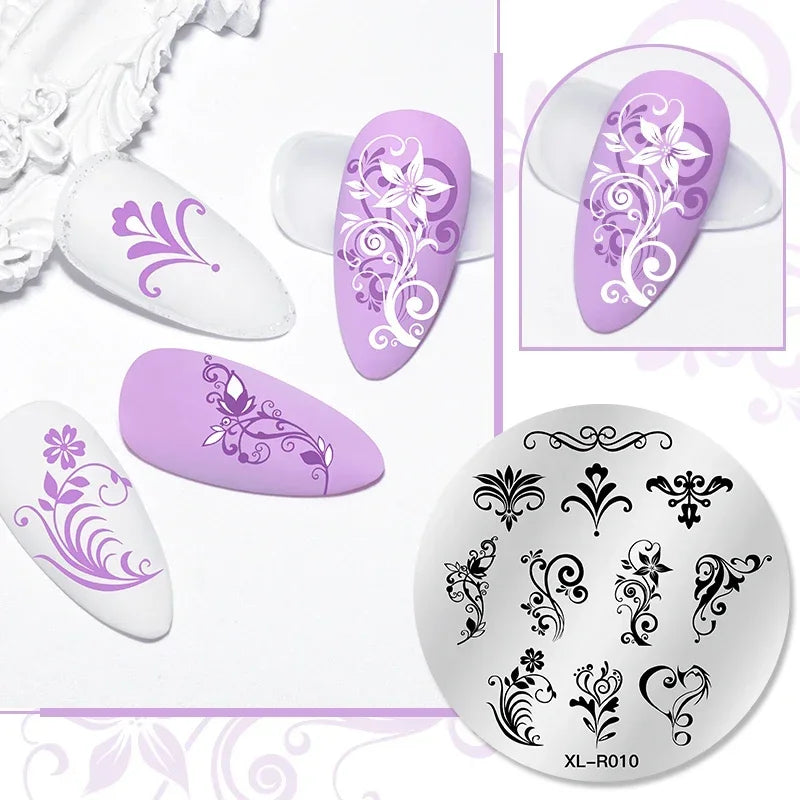 1PC Flower Leaves Line Geometric Stamping Plates Abstract Lady Face Nail Stamp Templates Printing Stencil Nail Art Decoration