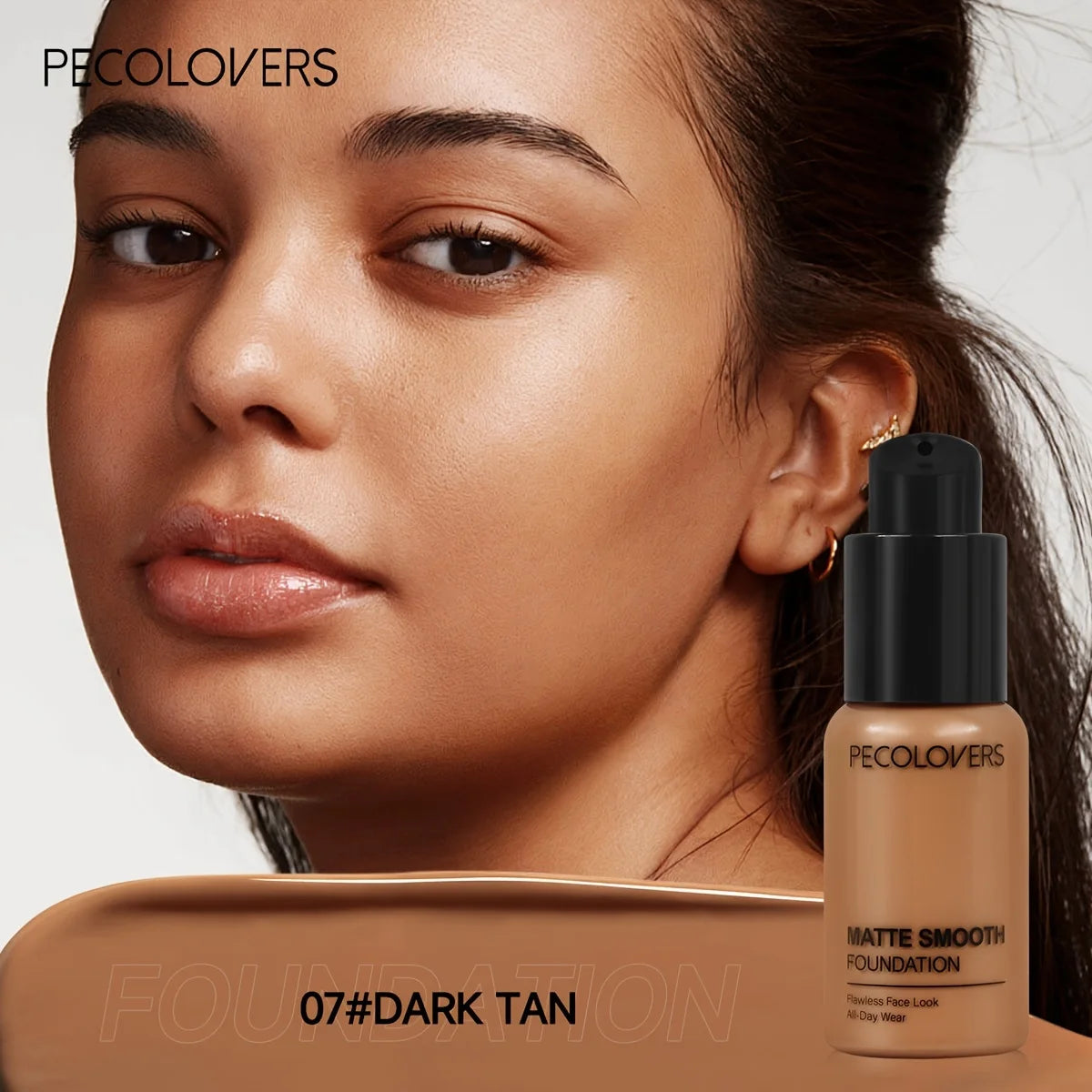 PECOLOVERS Matte Finish Liquid Foundation | Oil-Control, Waterproof, Full Coverage, Concealer, Suitable for All Skin Tones