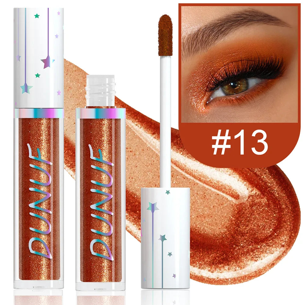 Metallic Liquid Eyeshadow Stick Brown Green Black High Gloss Pearlescent Glitter Eye Shadow Waterproof Stage Makeup Pigment