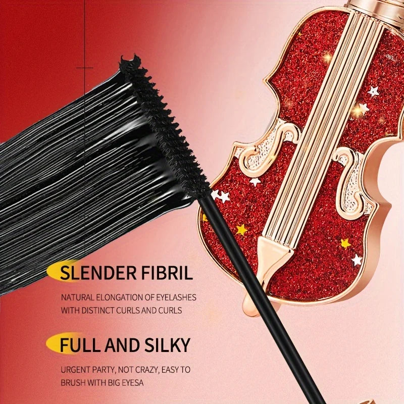 Violin Lengthening Curl Styling Mascara Waterproof Slim Long Curling Fine Brush Head Very Thin Lasting No Smudging Eye Makeup