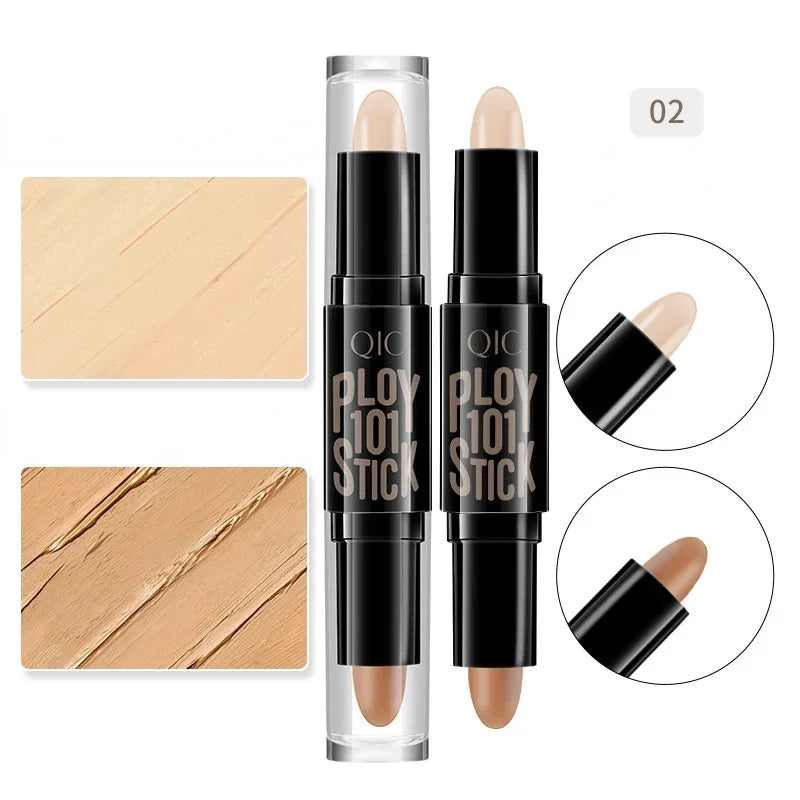QIC/YANQINA Double-headed Concealer Stick Three-dimensional Repair Volume Brighten Face Highlight Concealer Pen Makeup
