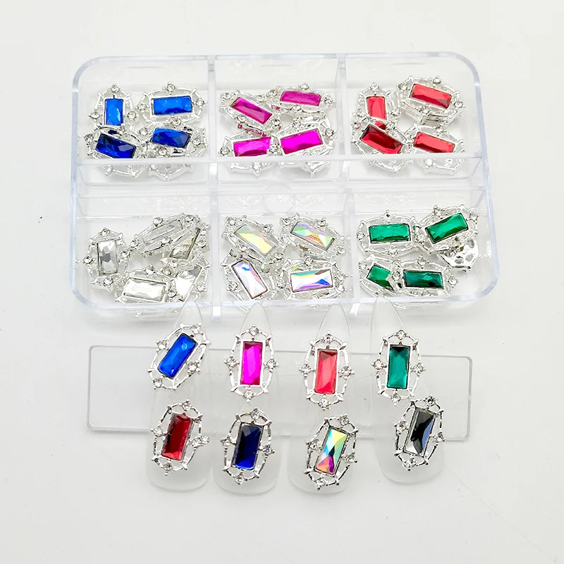 30Pcs Pink Nail Charms Alloy Rhinestones 3D Star Butterfly Heart Cross Gem Nails Crystal Diamond Nail Art Decoration Accessories