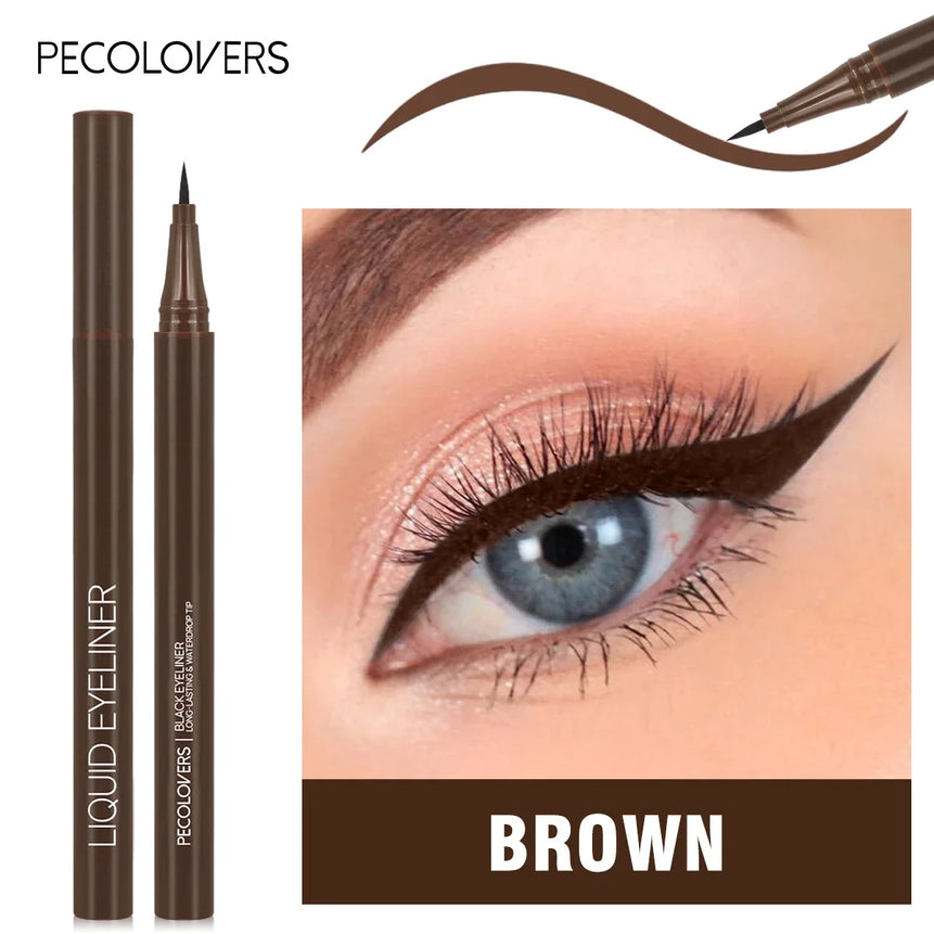 Not Blooming Brown Liquid Eyeliner Easy Wear Quick Drying Waterproof Long-lasting Smooth Ultra-fine Eyeliner Makeup Tools