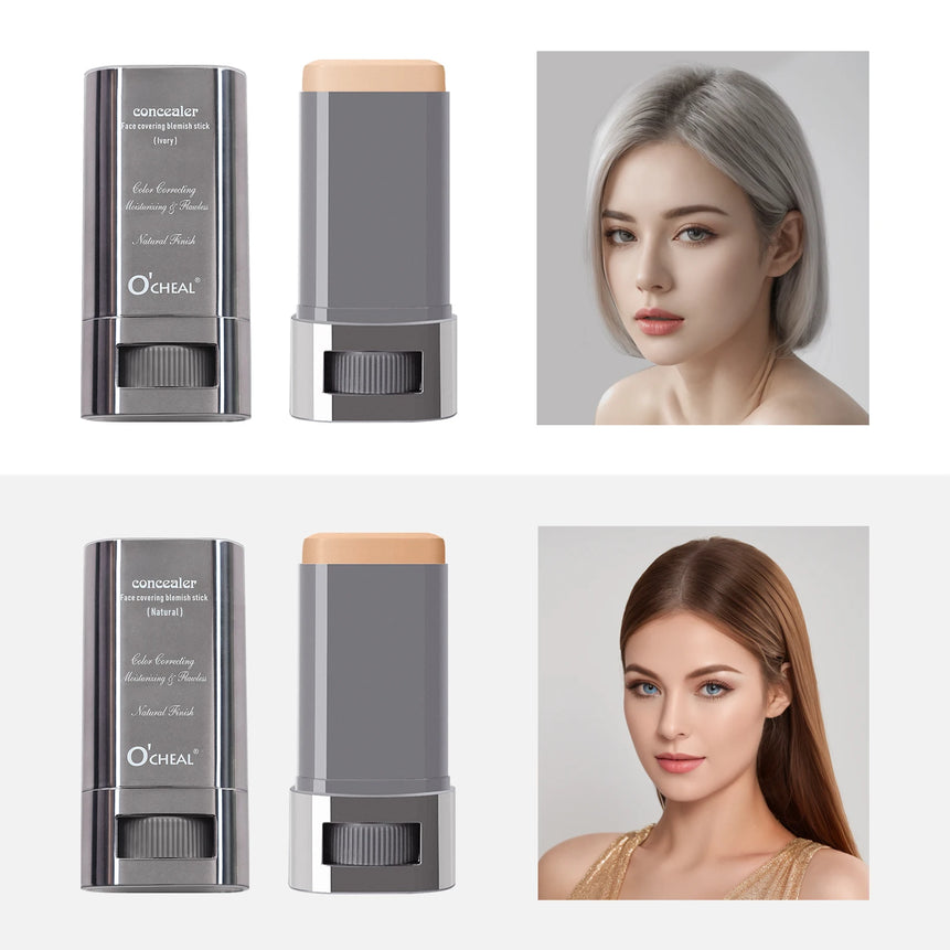 Ocheal Face Foundation Stick Long-wear Lightweight Brighten Stick  Face Blemish Beauty Makeup