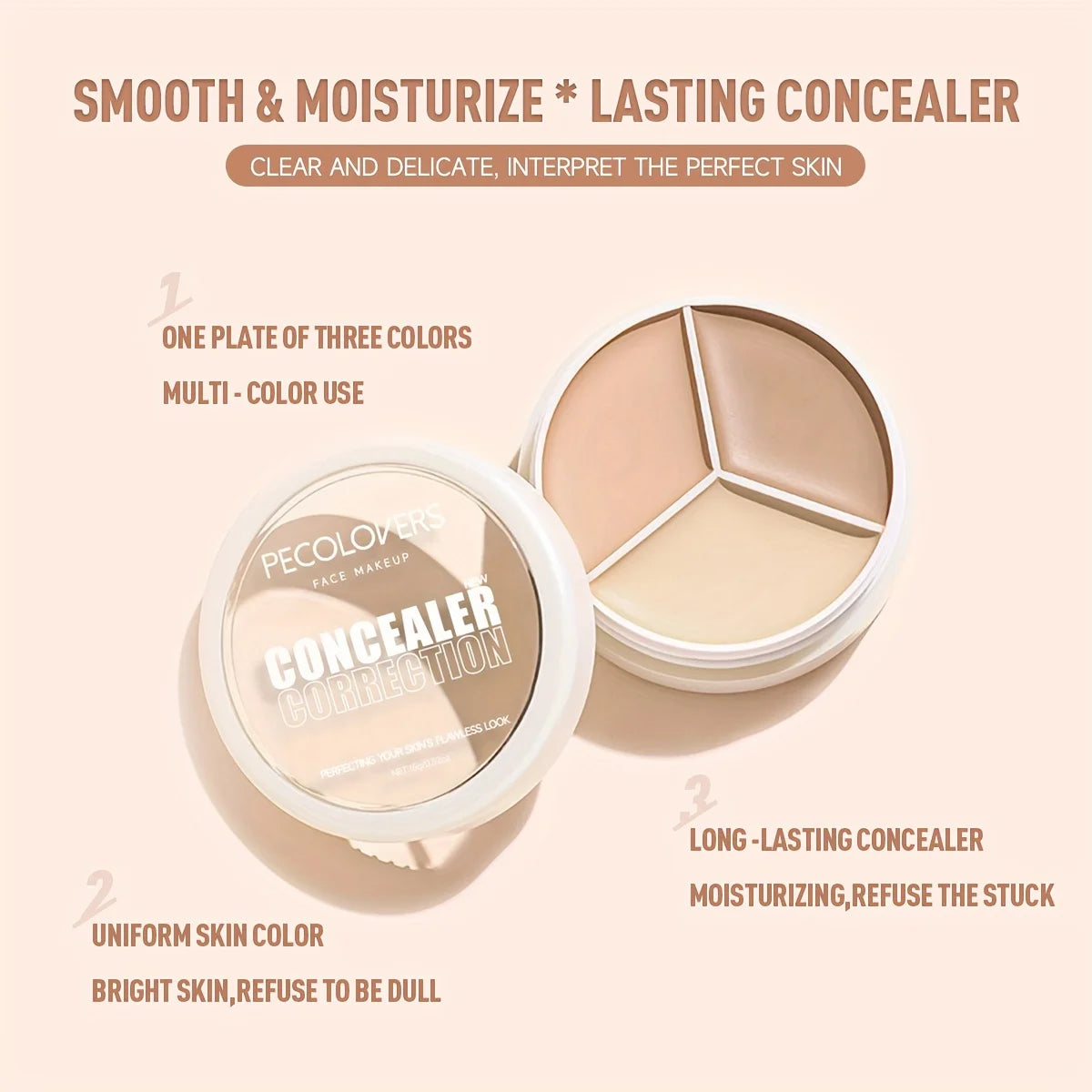 Waterproof Long Lasting Full Coverage for Acne Mark Dark Circles Eye Contour Concealer Palette Moisturizing Face Makeup