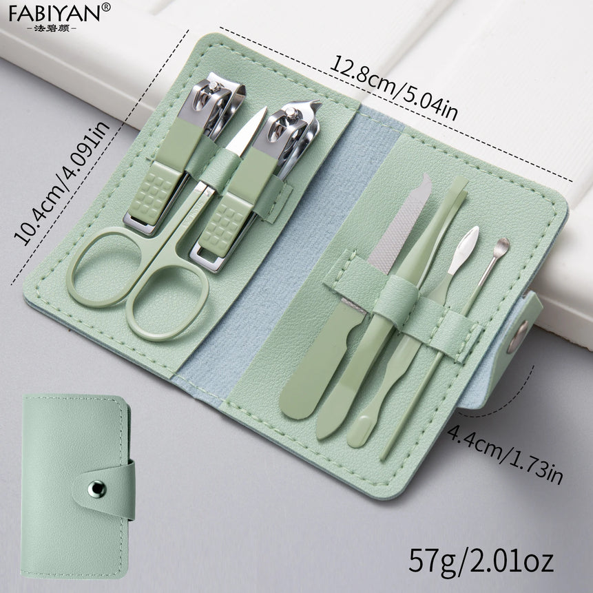 7Pcs Portable Nail Clipper Set Beauty Nail Trimmer Ear Peeling Knife Manicure Set Personal Care Pedicure Tools Eyebrow Scissors