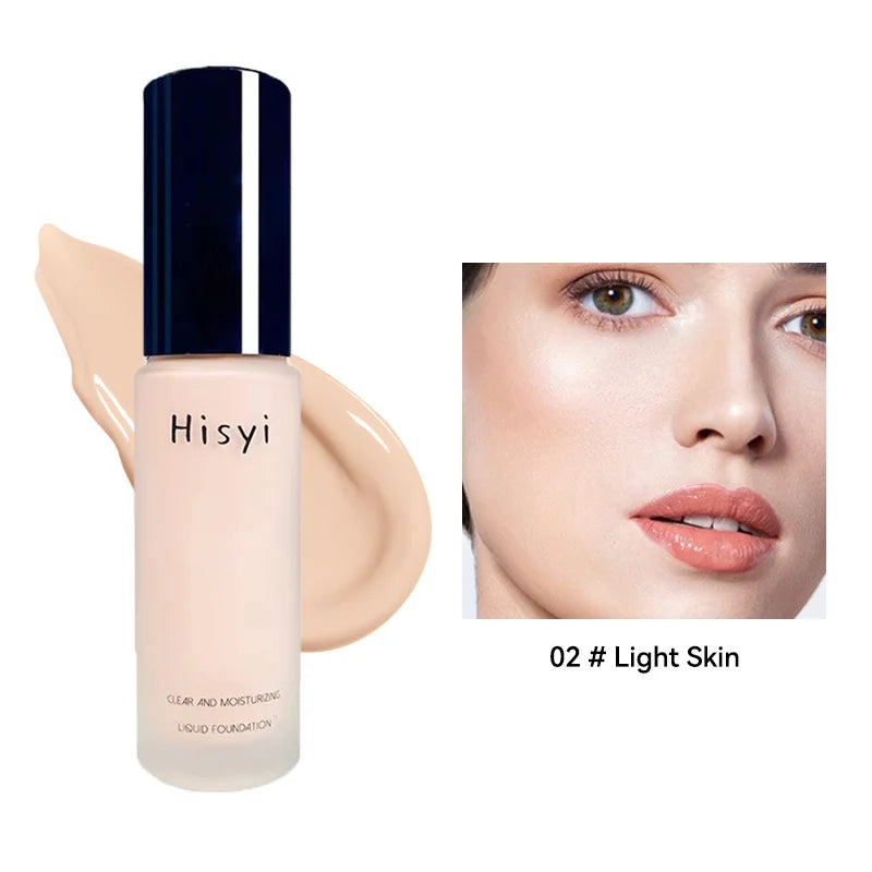 The liquid foundation is light, matte, naturally brightening off makeup