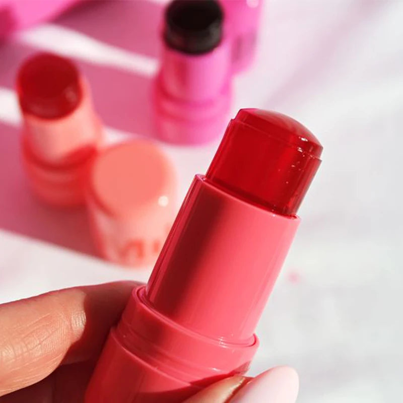 1/2/4PCS Jelly Lipstick Cheek Blush Stick Long Lasting Moisturized Blusher Sticker Lip Gloss Rouge Cream Facial Makeup Cosmetics