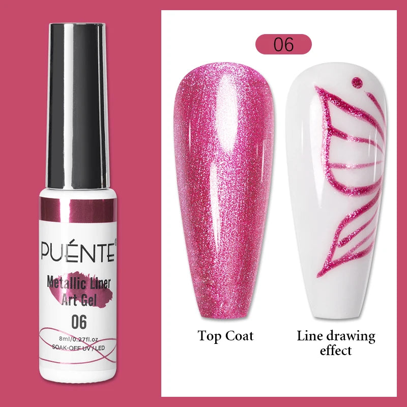 8ML Christmas Sparkling Reflective Diamond Glitter Liner Gel Nail Polish Soak Off UV Semi-Permanent Nail Art Varnish Manicure