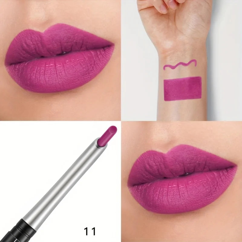 Waterproof Matte Lipliner Pencil Red Contour Tint Lipstick Long Lasting Non-stick Cup Moisturising Lips Makeup Cosmetic