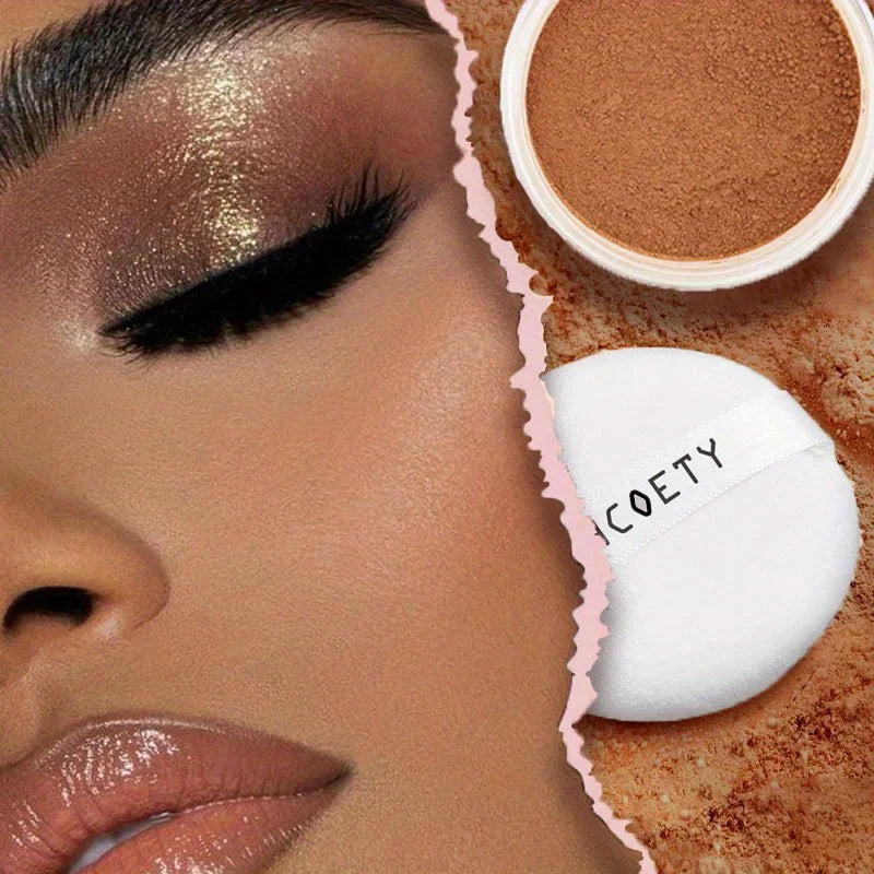 Loose Powder Honey Pearlescent Powder Makeup Powder Matte Finish Oil Control Waterproof Full Coverage Powder Foundation
