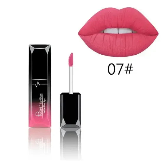 Matte Lips Makeup Waterproof lipgloss  Velvet liquid matte lipstick Long Lasting  Nude Lip Gloss Cosmetics P1201#