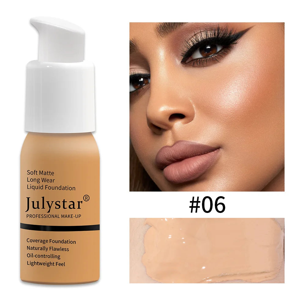 Julystar 10 Colours Matte Moisturising Finishing Foundation Waterproof Long Lasting No Makeup Removal Face Powder