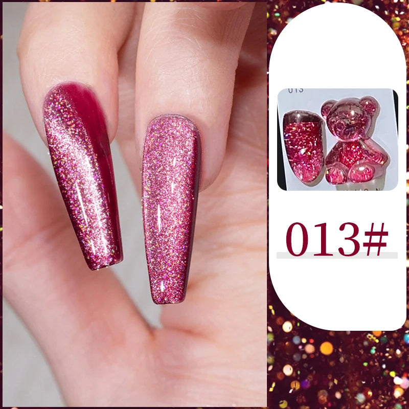 15ml Super Reflective Flash Disco Nail Gel Polish Relective Glitter Semi Permanent Nail Art Varnish For Manicures