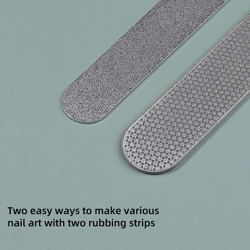 Diamond Nail File Stainless Steel Double Side Nail File Metal File Buffer Fingernails Toenails Manicure Files for Salon And Home