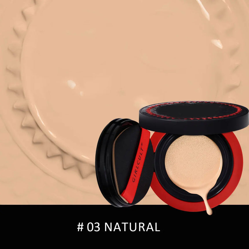 [ClearanceSale] Girlcult Twilight Cushion Foundation,Micro-Light Hydrating Texture,Long-Lasting Wear,Oil-Free Matte Cushion