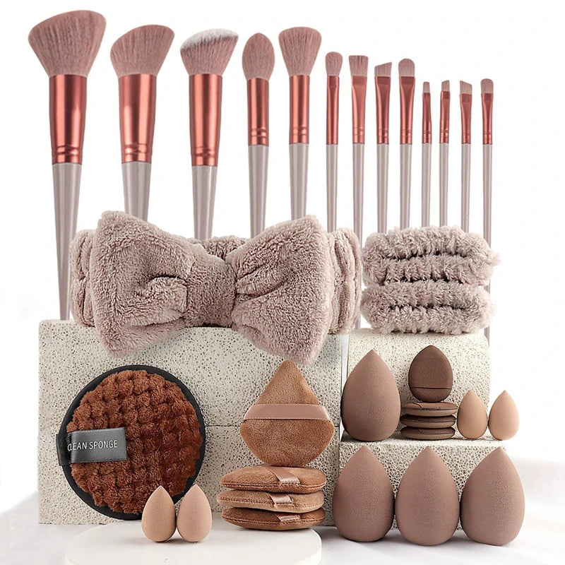 33Pcs Makeup kit Complete Makeup Brush Set Big set includes Soft Brushes Beauty Blender Birthday Christmas New Year gift