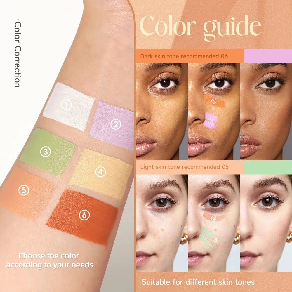 Nude Facial Foundation Color Correcting Concealer Stick Green Purple Contour Full Coverage Oil Control Brighten Skin Makeup