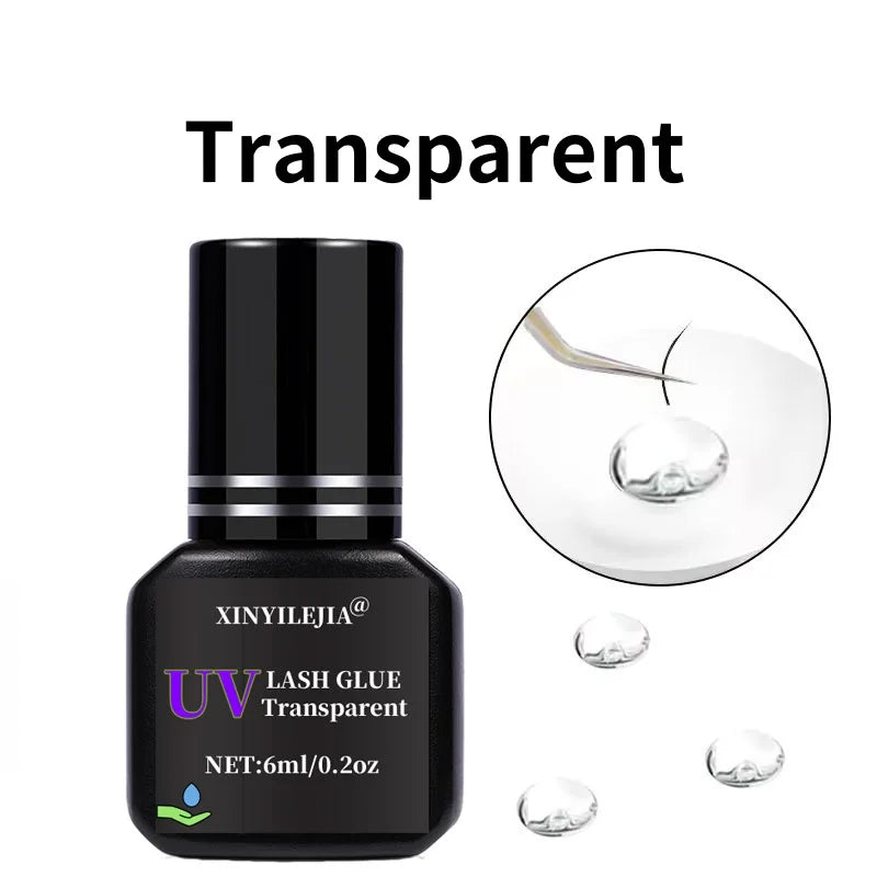 Tpo free 6ml UV Eyelash Glue Fake Lashes Eyelash Extension Adhesive Light Curing Quick Dry Purple Black Gel Makeup Tools
