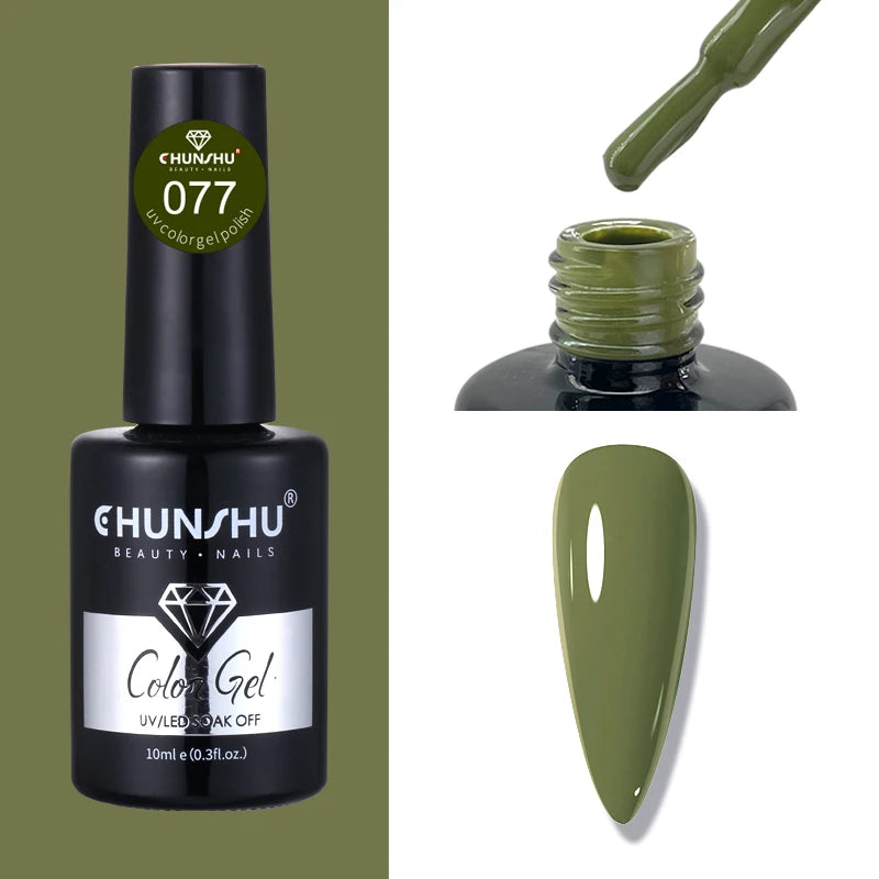 CHUNSHU 10ml Gel Nail Polish Soak Off Semi-Permanent Varnish Professional Salon UV LED Nails Art Gel No Smell All Seasons Colors
