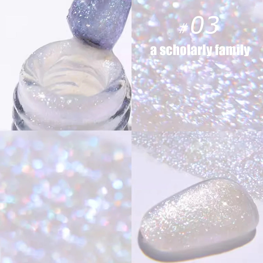 MIANEL1-12pcs 12ML Pink Blue White Green Series With Explosive Glitter Gel Nail Polish, Popular Yun Brocade Diamond Gel Polish