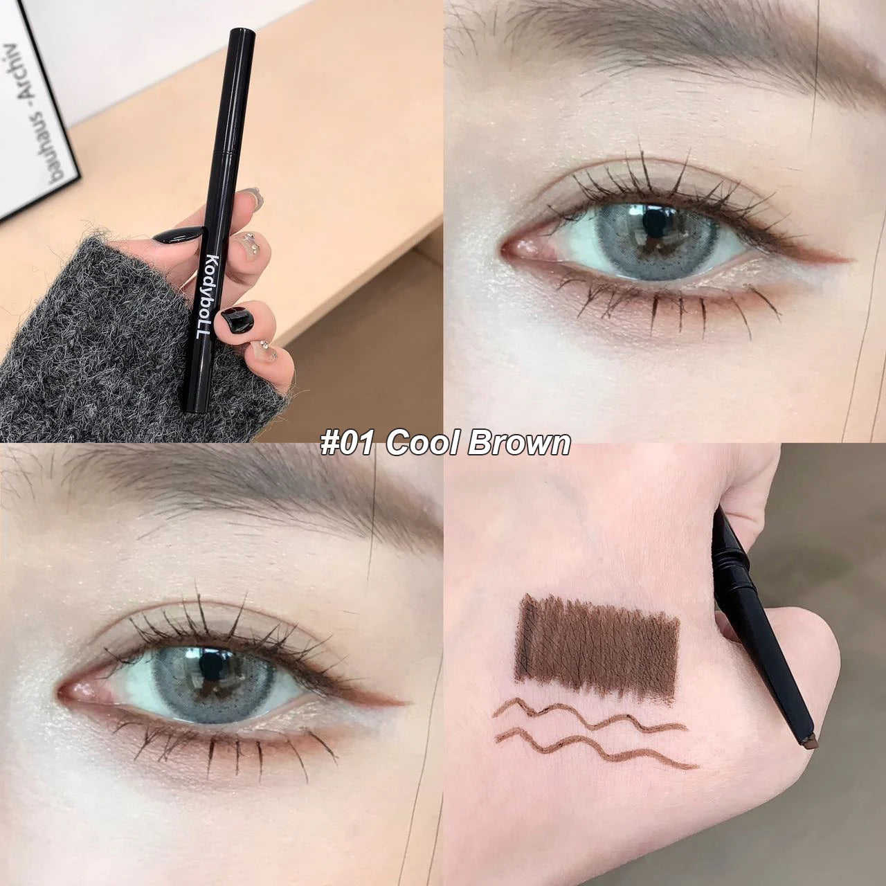 Waterproof Matte Red Eyeliner Gel Pencil Ultra-thin Long Lasting Quick Dry Smooth Black Eye Liner Pen Silky Makeup Cosmetics
