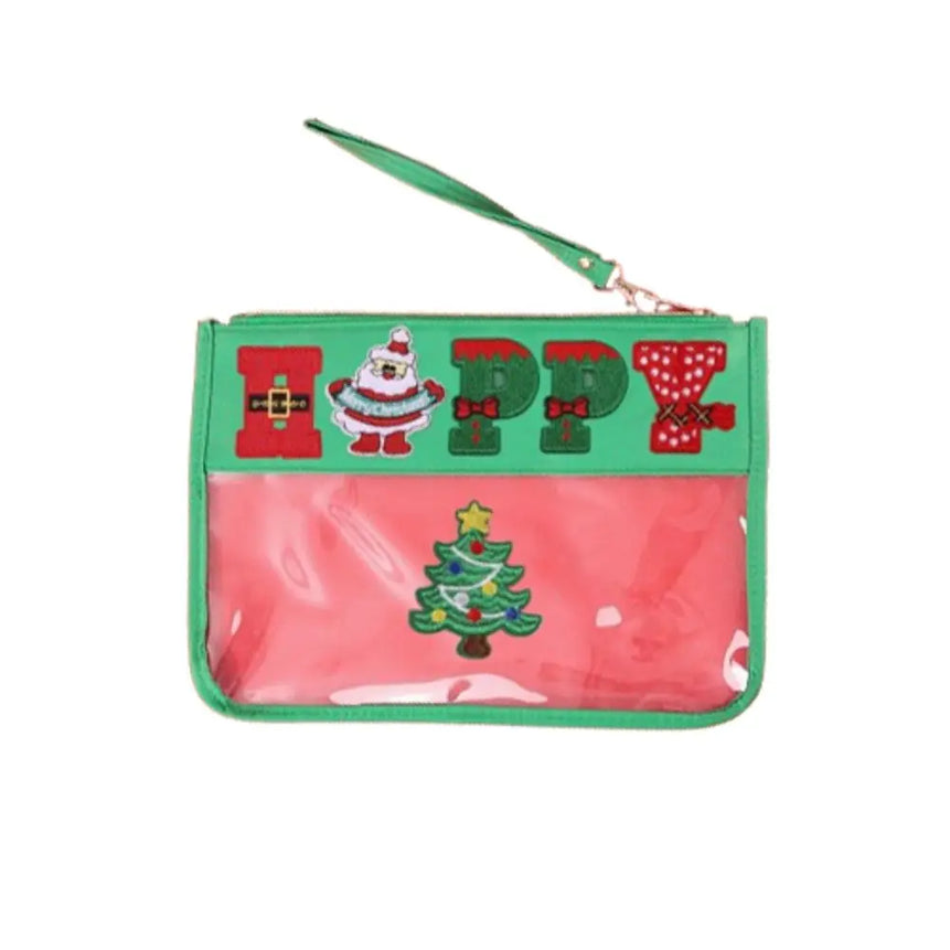 Creative Christmas Clear Travel Bags Cartoon Waterproof Christmas Toiletry Bags PVC Portable Make Up Organizer Travel