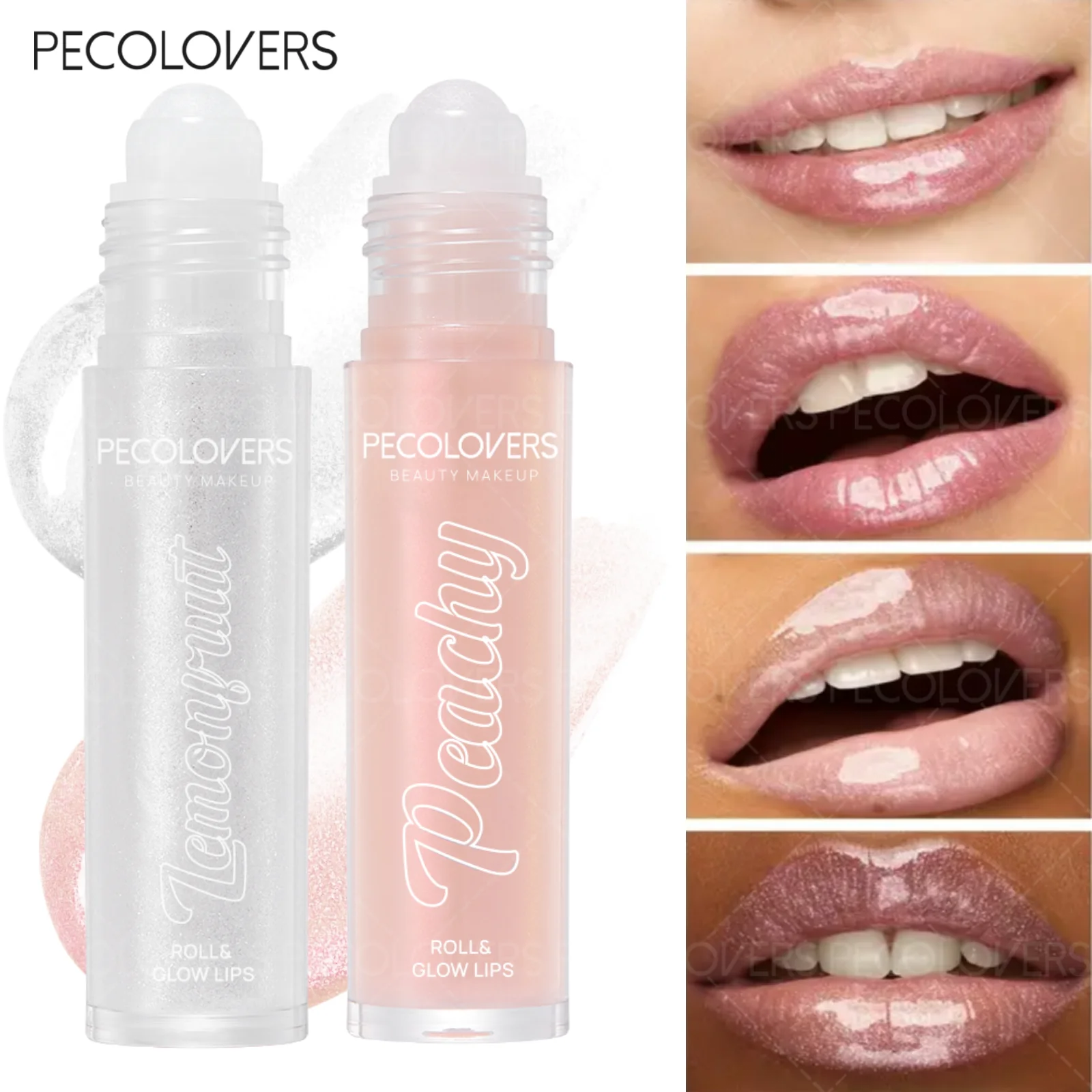 1PC Roll-on Lip Oil Plumper Lip Gloss, Lightweight & Sparkling, Long Lasting Lips Makeup Cosmetics
