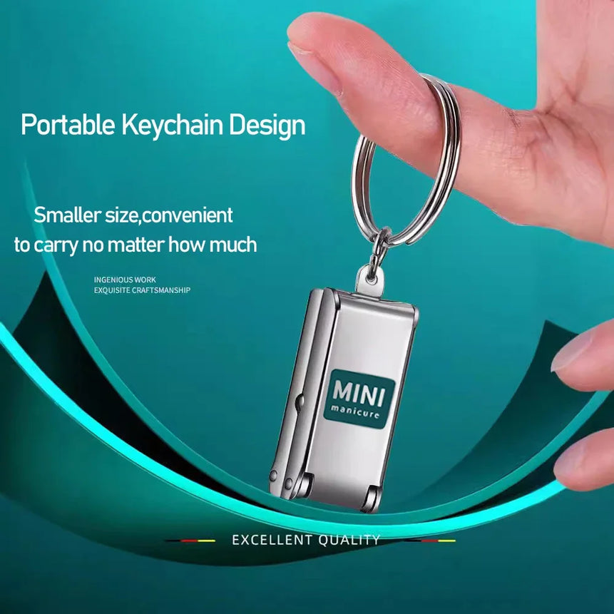 Stainless Steel Mini Nail Clipper, Nail File Function, Exquisite Foldable Nail Clipper, Portable Luggage Shape Nail Polish Tool