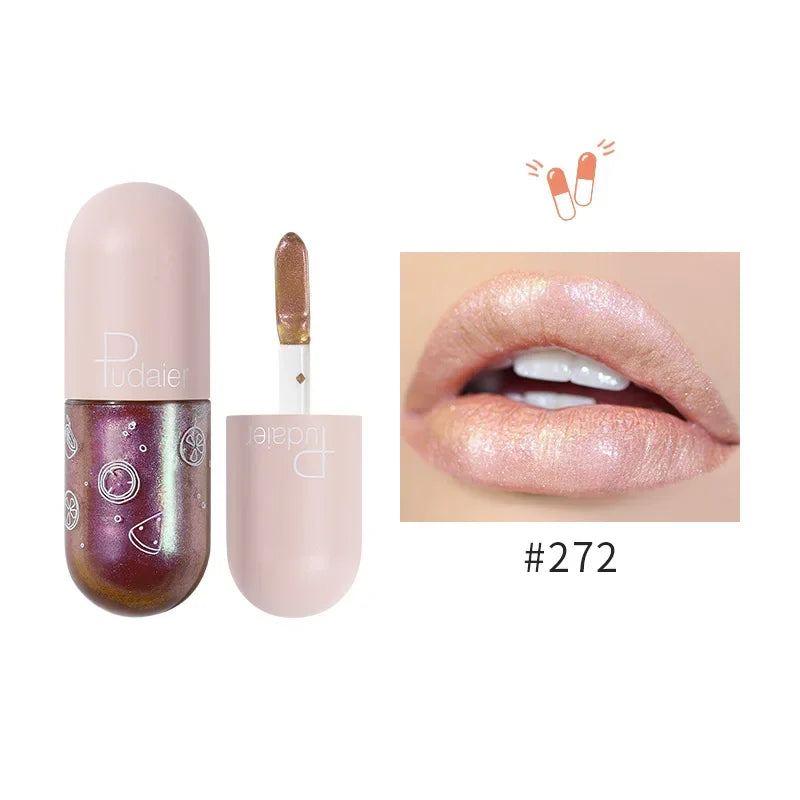 Mini Capsule Mirror Liquid Lipstick Lip Glaze Non-stick Cup Does Not Fall Color Lip Gloss Lip Stick Women Makeup