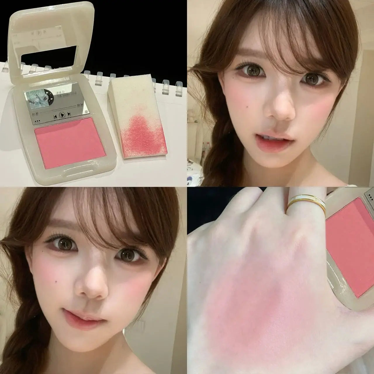 Powder Blusher Disk Monochrome Matte Blush Palette Cheek Tint Natural Facial Rouge Plate Brighten Nude Matte Face Contour Makeup